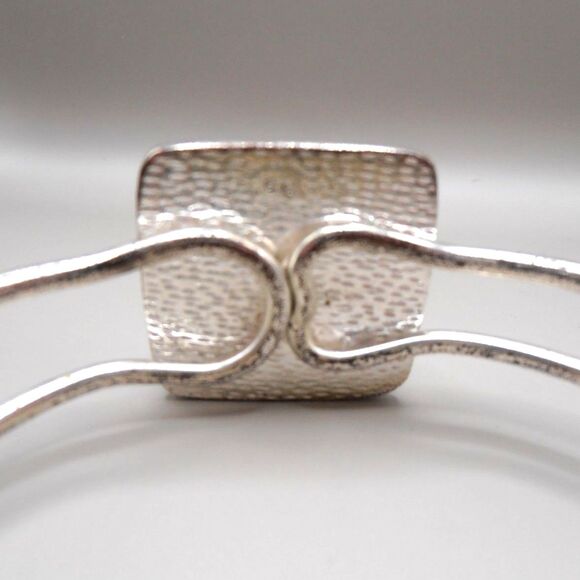 Turquoise-Style Cuff Bracelet – Stamped CW – Faux Silver with Wear 🌵 - Picture 3 of 3